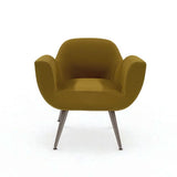 Birdy Modern Single-Seater Accent Chair with Fabric Upholstery and Painted Metal Legs