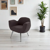 Birdy Modern Single-Seater Accent Chair with Fabric Upholstery and Painted Metal Legs