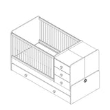Crib Crib Natura Baby Sl Convertible Baby Bed (w/Trundle Bed - 80x180 Cm) CaKidsRoom