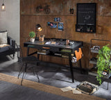 Dark Metal Office Desk freeshipping - Cakidsroom