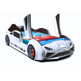 LAMBO Race Car Bed for Kids w/LED Lights & Sound Effects CaKidsRoom
