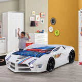 race car bed Moon Luxury Race Car Bed w/LEDs & Sound Effects (Free Mattress) CaKidsRoom