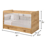 Natural Wood Mocha Crib freeshipping - Cakidsroom