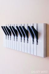 Piano Coat (11 Key) -Wall Mountable Piano Towel Coat Umbrella Bag Hanger Hook Rack Coat Hooks - Black and White (Copy) (Copy) CaKidsRoom
