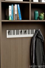 Piano Coat (21 Key) -Wall Mountable Piano Towel Coat Umbrella Bag Hanger Hook Rack Coat Hooks - Black and White CaKidsRoom