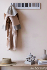 Piano Coat (21 Key) -Wall Mountable Piano Towel Coat Umbrella Bag Hanger Hook Rack Coat Hooks - Black and White CaKidsRoom