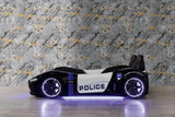 Premium POLICE Race Car Bed w/LEDs & Sound Effects CaKidsRoom