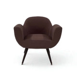 Birdy Modern Single-Seater Accent Chair with Fabric Upholstery and Painted Metal Legs
