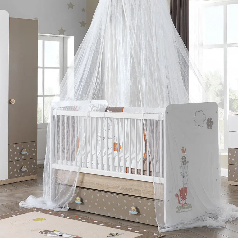 Carino Cribs Swinging Cradle with Drawer