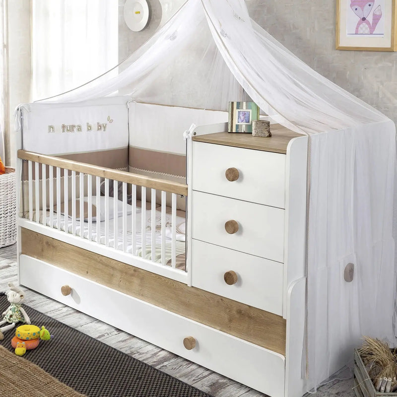 Crib Crib Natura Baby Sl Convertible Baby Bed (w/Trundle Bed - 80x180 Cm) CaKidsRoom