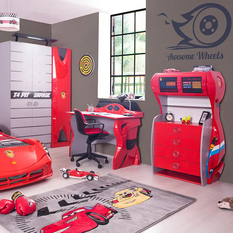 Red Gas Pump Dresser for Kids Stylish & Themed Storage Solution Red Gas Pump Dresser for Kids Stylish & Themed Storage Solution