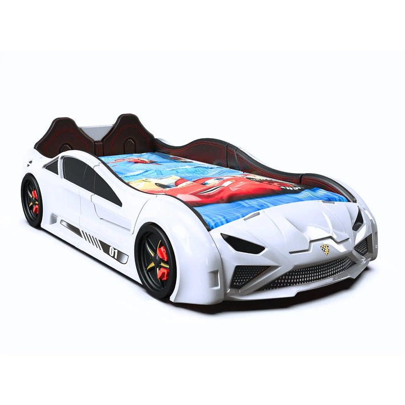 LAMBO Race Car Bed for Kids w/LED Lights & Sound Effects CaKidsRoom
