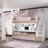 New City Bunk Beds for Girls with Desk Set freeshipping - Cakidsroom 
