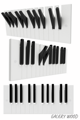 Piano Coat (11 Key) -Wall Mountable Piano Towel Coat Umbrella Bag Hanger Hook Rack Coat Hooks - Black and White (Copy) (Copy) CaKidsRoom
