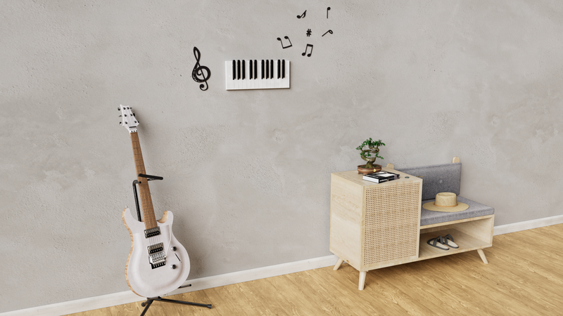 Piano Coat (11 Key) -Wall Mountable Piano Towel Coat Umbrella Bag Hanger Hook Rack Coat Hooks - Black and White (Copy) (Copy) CaKidsRoom
