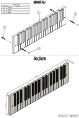 Piano Coat (15 Key) -Wall Mountable Piano Towel Coat Umbrella Bag Hanger Hook Rack Coat Hooks - Black and White (Copy) CaKidsRoom