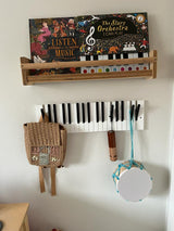 Piano Coat (15 Key) -Wall Mountable Piano Towel Coat Umbrella Bag Hanger Hook Rack Coat Hooks - Black and White (Copy) CaKidsRoom