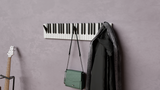 Piano Coat (21 Key) -Wall Mountable Piano Towel Coat Umbrella Bag Hanger Hook Rack Coat Hooks - Black and White CaKidsRoom