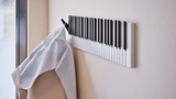 Piano Coat (21 Key) -Wall Mountable Piano Towel Coat Umbrella Bag Hanger Hook Rack Coat Hooks - Black and White CaKidsRoom