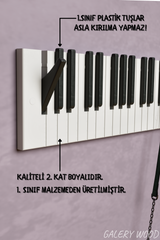 Piano Coat (21 Key) -Wall Mountable Piano Towel Coat Umbrella Bag Hanger Hook Rack Coat Hooks - Black and White CaKidsRoom