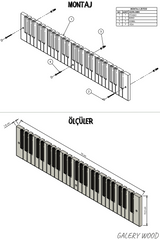 Piano Coat (21 Key) -Wall Mountable Piano Towel Coat Umbrella Bag Hanger Hook Rack Coat Hooks - Black and White CaKidsRoom