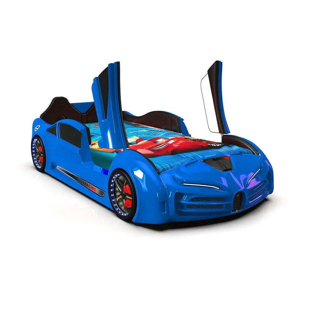 SPEEDY Race Car Bed for Kids w/LED Lights & Sounds